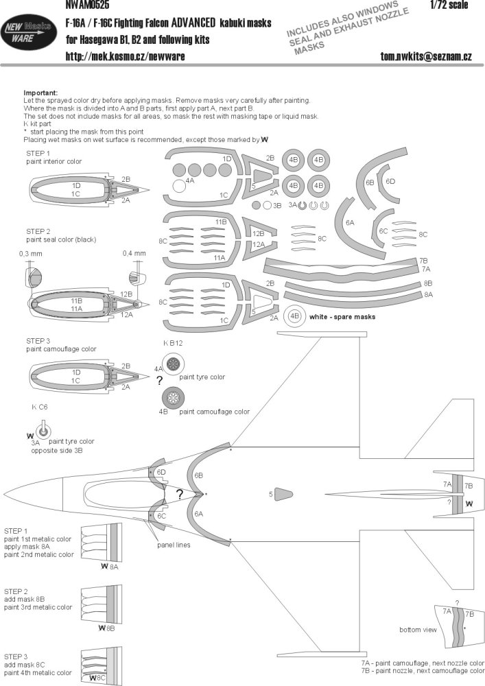 1/72 Mask F-16A/F-16C Fight.Falcon ADVANCED (HAS)