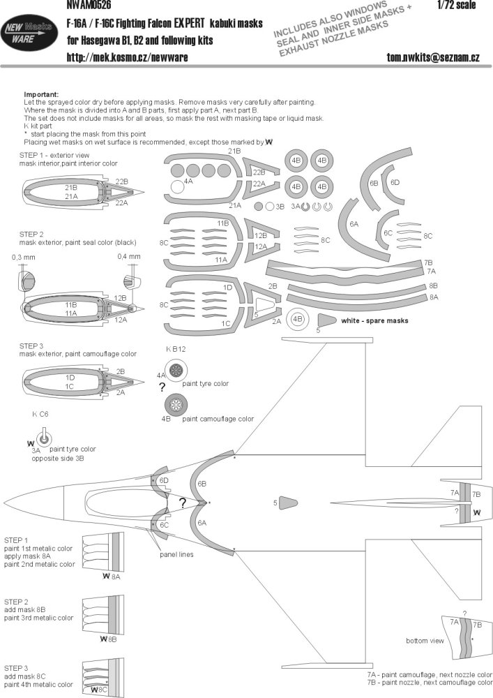 1/72 Mask F-16A/F-16C Fighting Falcon EXPERT (HAS)