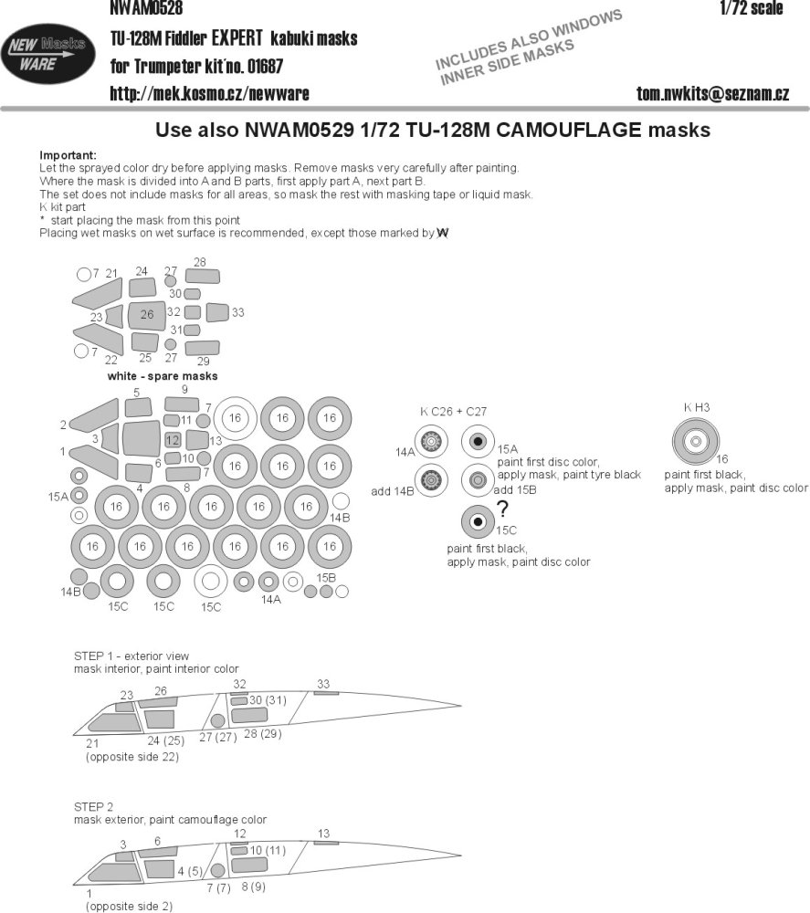 1/72 Mask Tu-128M Fiddler EXPERT (TRUMP 01687)