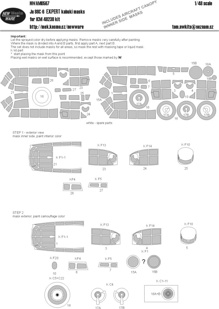 1/48 Mask Ju-88C-6 EXPERT (ICM 48238)