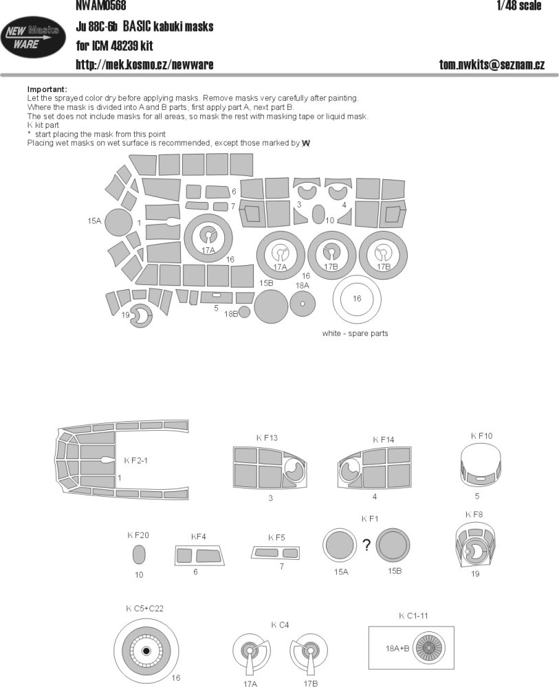 1/48 Mask Ju-88C-6b BASIC (ICM 48239)