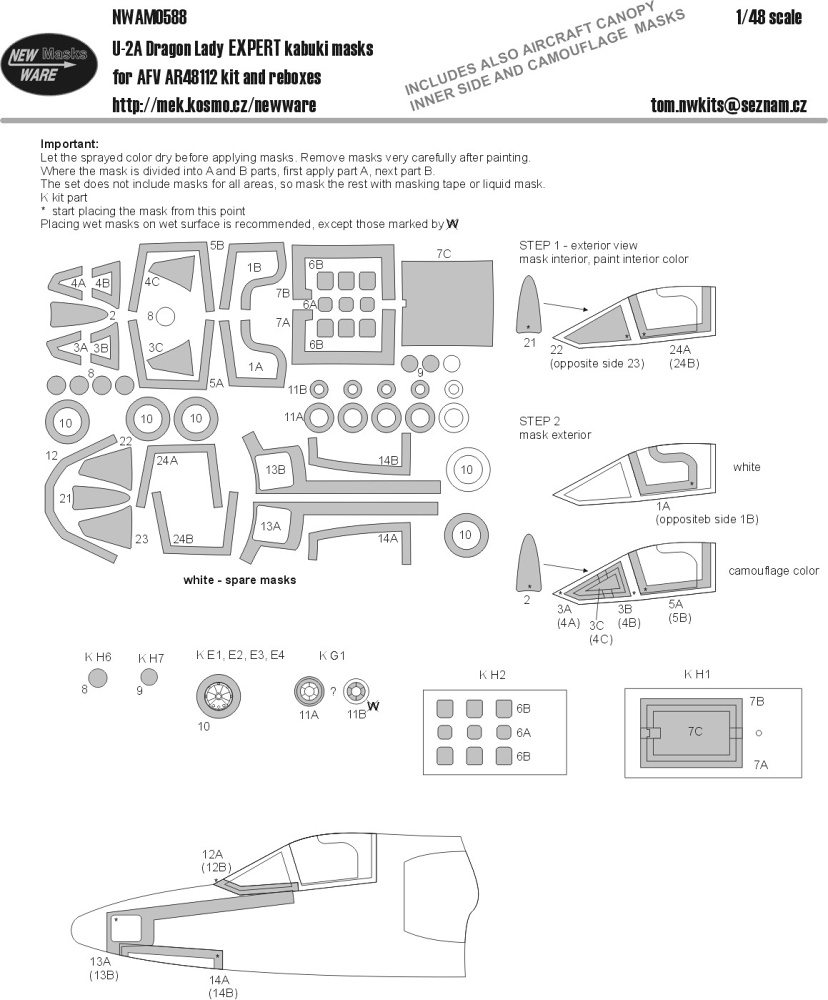 1/48 Mask U-2A Dragon Lady EXPERT (AFV AR48112)