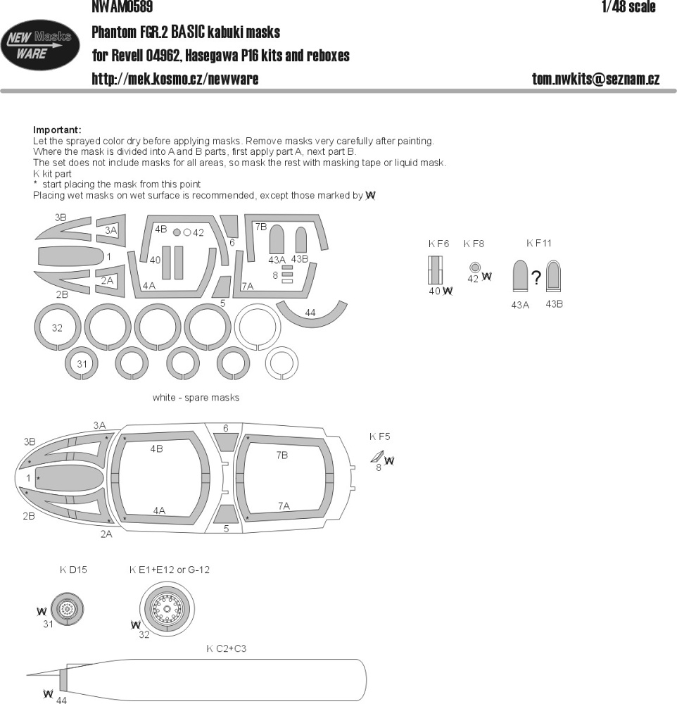 1/48 Mask Phantom FGR.2 BASIC (REV 04962, HAS P16)