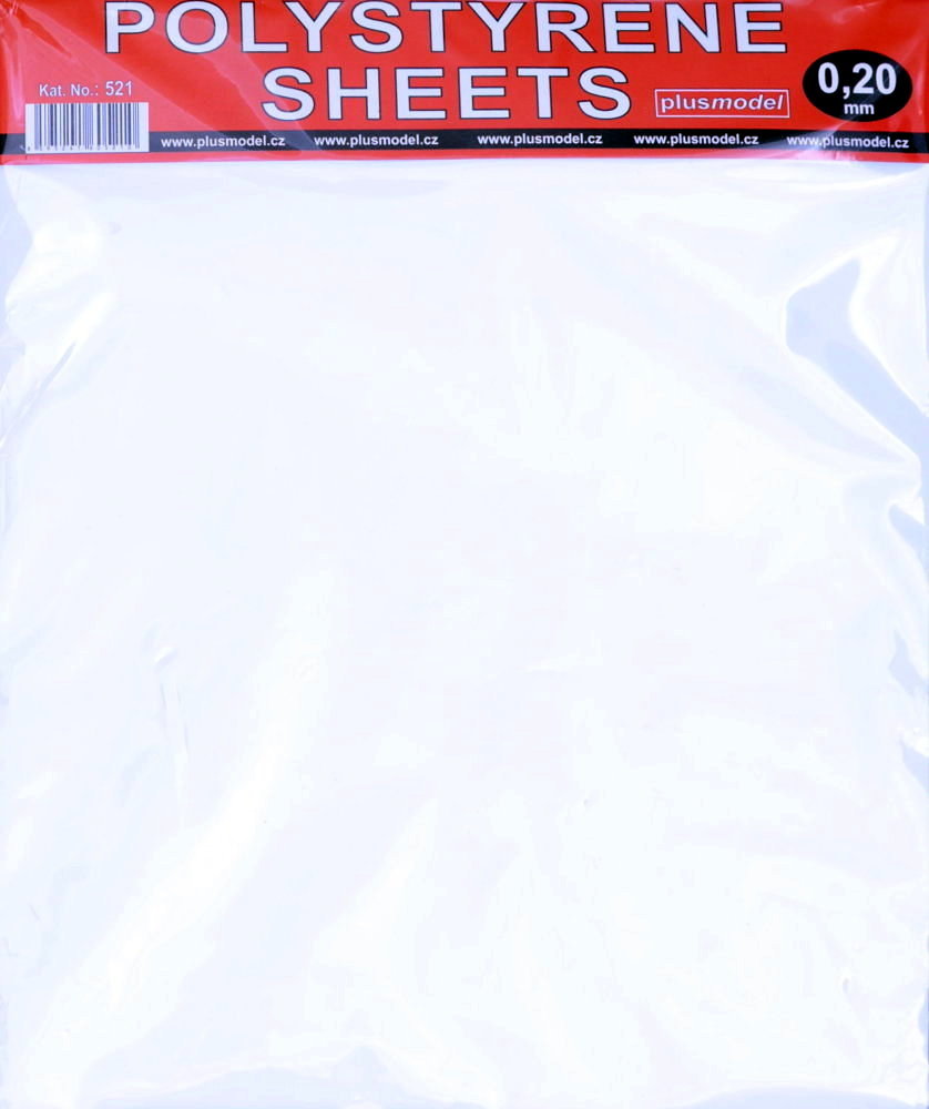 Polystyrene Sheets 0,20 mm (220x190 mm, 2 pcs.)