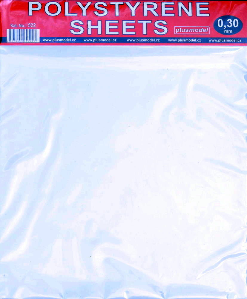 Polystyrene Sheets 0,30 mm (220x190 mm, 2 pcs.)