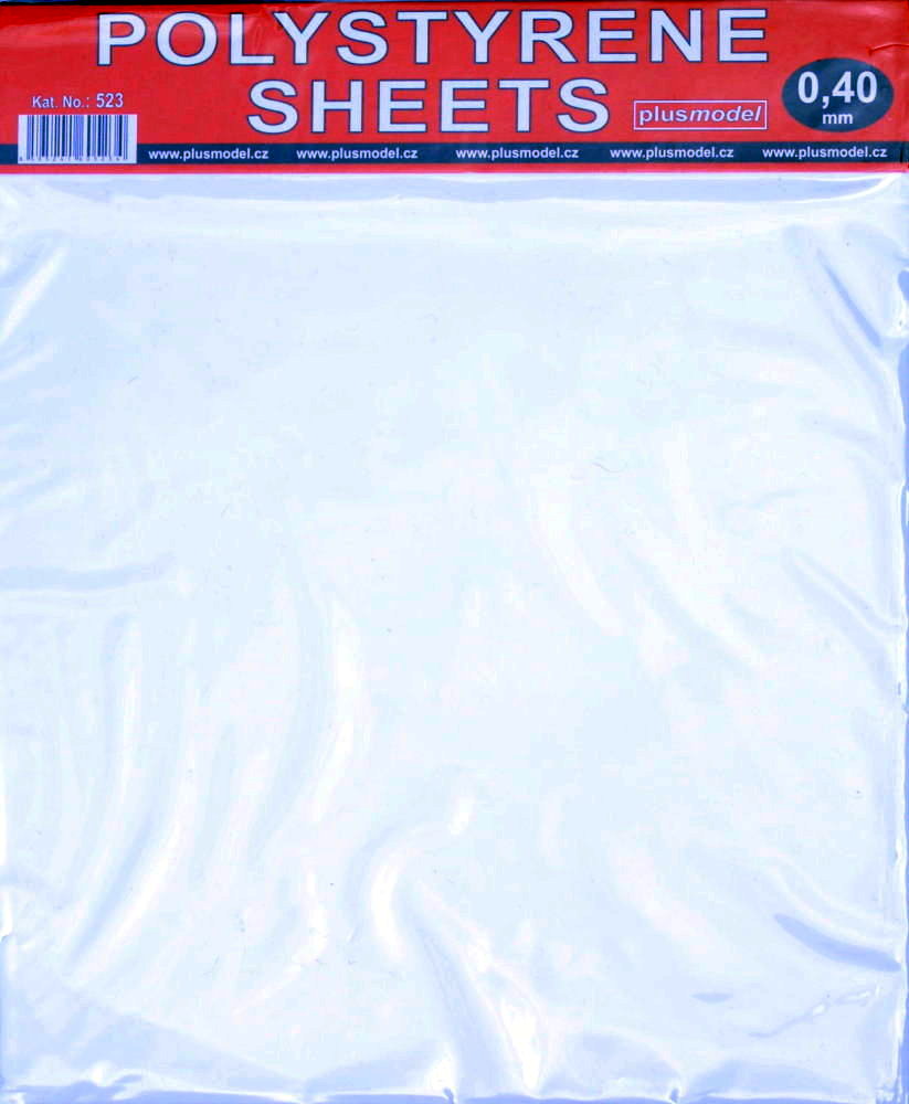 Polystyrene Sheets 0,40 mm (220x190 mm, 2 pcs.)
