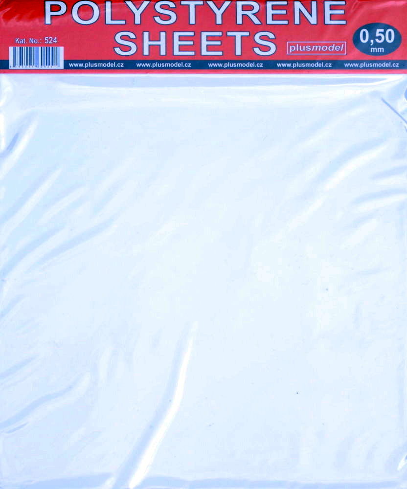 Polystyrene Sheets 0,50 mm (220x190 mm, 2 pcs.)