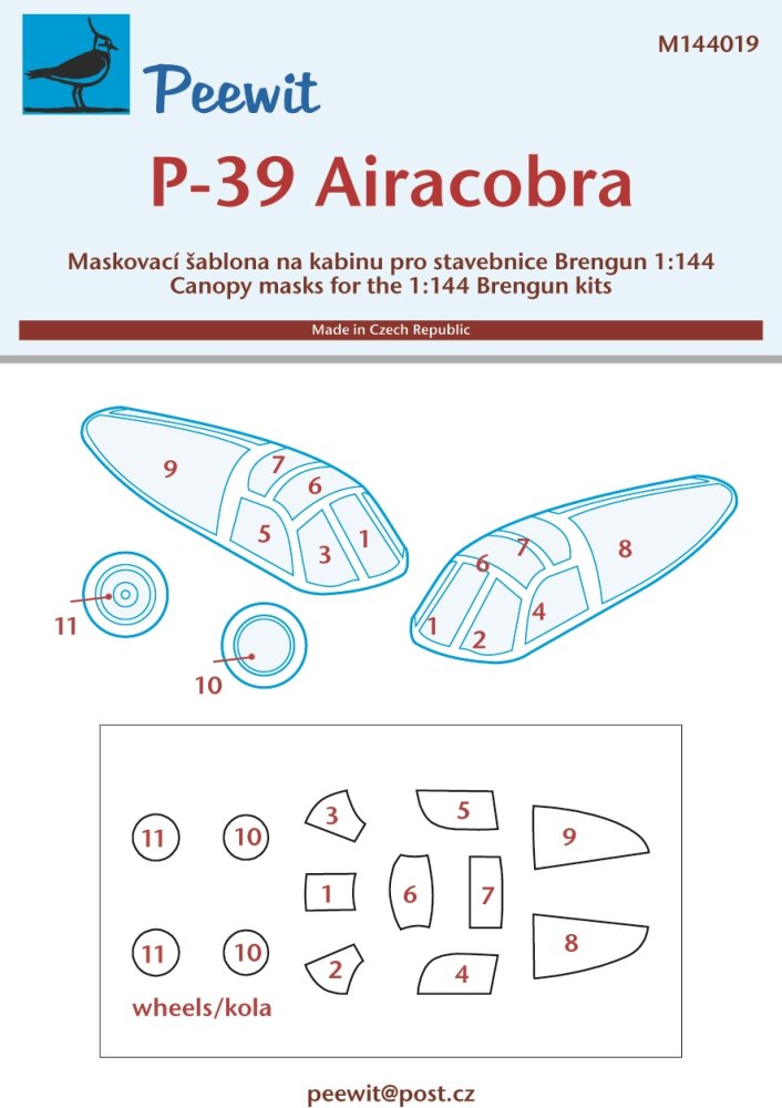 1/144 Canopy mask P-39 Airacobra (BRENGUN)