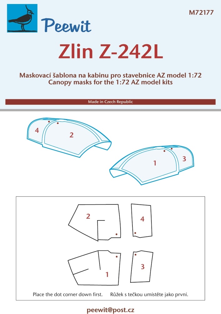 1/72 Canopy mask Zlin Z-242L (AZ MODEL)