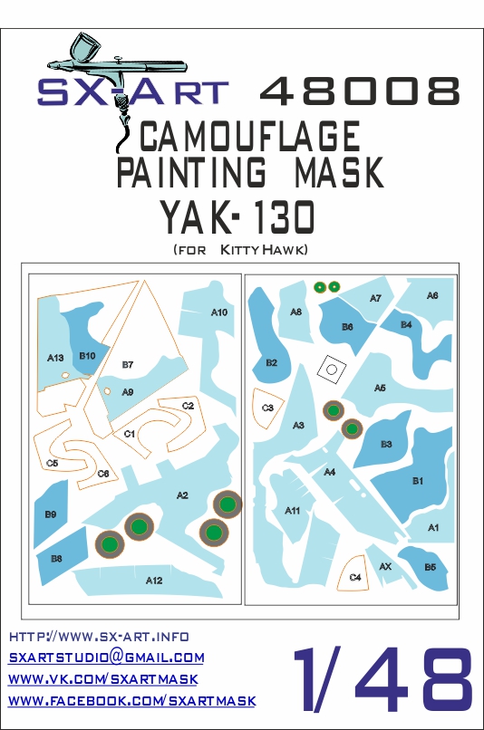 1/48 Yak-130 Camouflage Painting Mask (KITTYH)