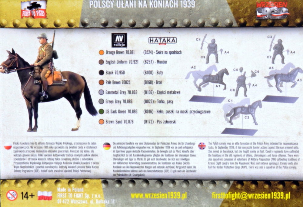 1/72 First to fight PL1939-072 Polish Uhlans HQ on horses 1939