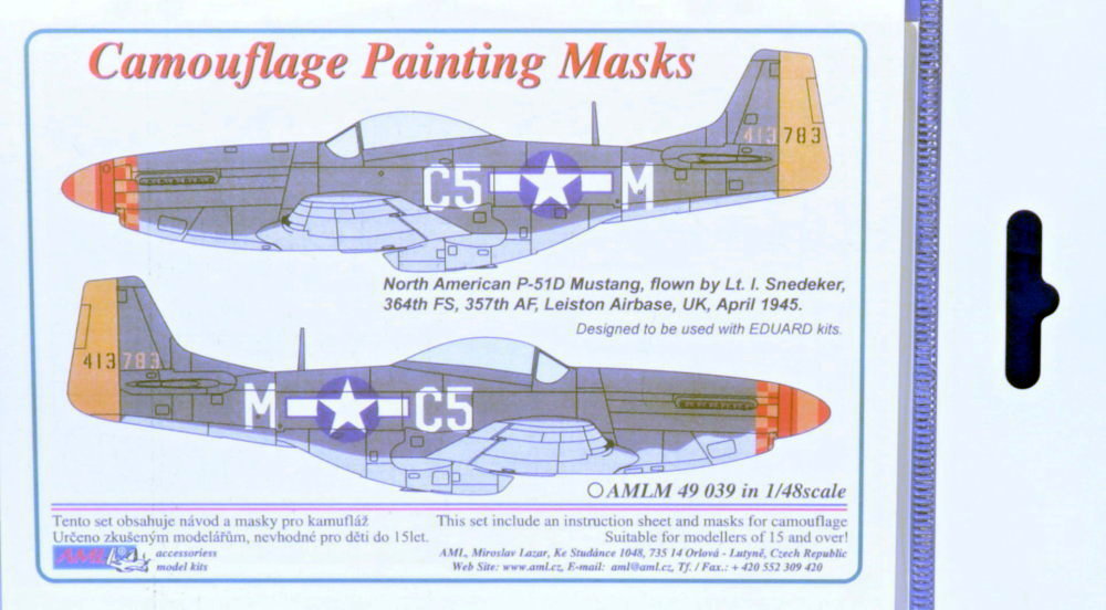 1/48 Camouflage masks N.A. P-51D Mustang