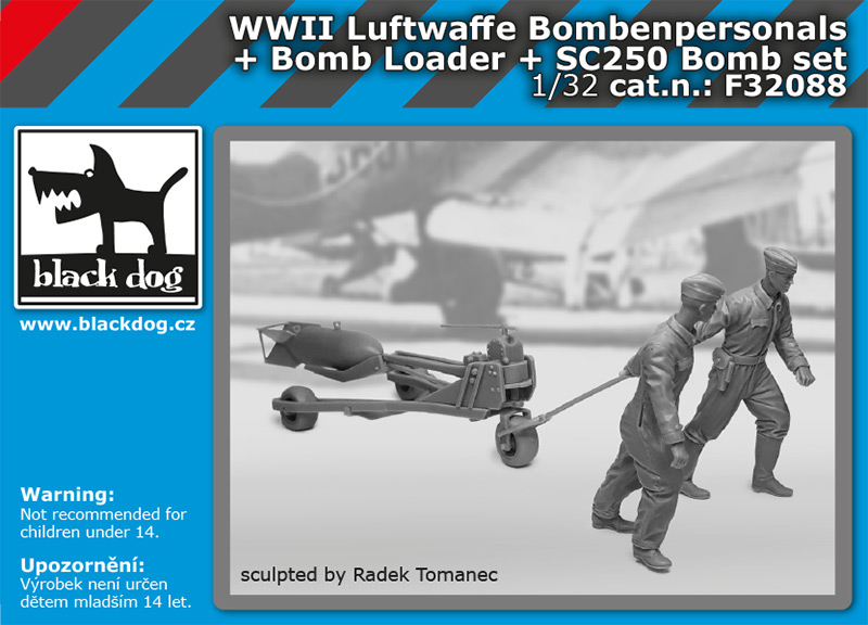 1/32 Luftw. WWII personel+bomb loader+SC250 Set