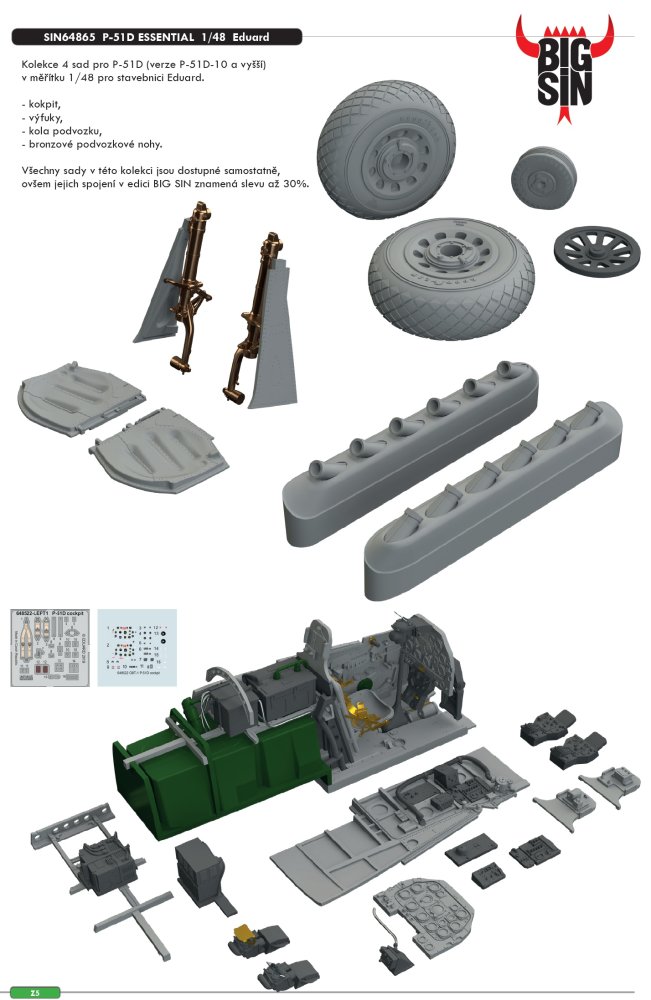 BIGSIN 1/48 P-51D ESSENTIAL (EDU)