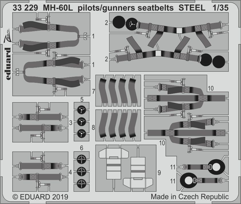 1/35 MH-60L pilots/gunners seatb.STEEL (KITTYH)
