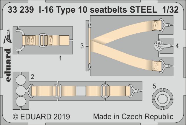 1/32 I-16 Type 10 seatbelts STEEL (ICM)