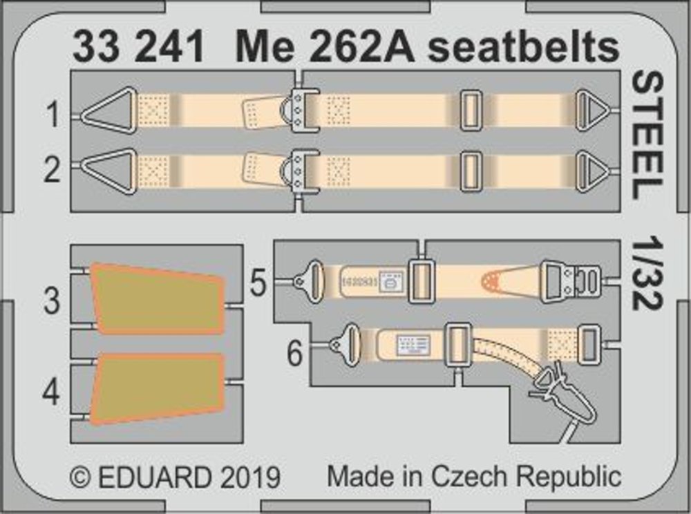 1/32 Me 262A seatbelts STEEL (REV)