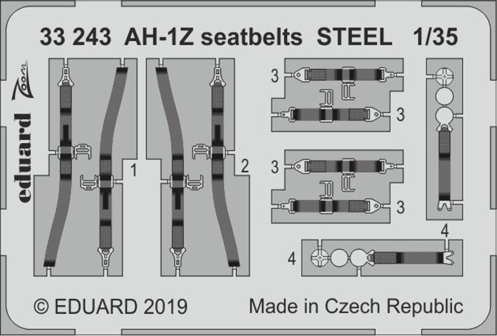 1/32 AH-1Z seatbelts STEEL (ACAD)