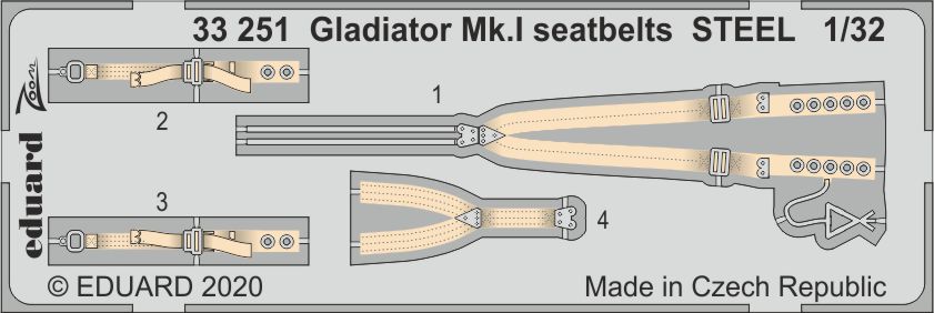1/32 Gladiator Mk.I seatbelts STEEL (ICM)