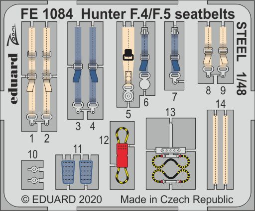 1/48 Hunter F.4/F.5 seatbelts STEEL (AIRF)