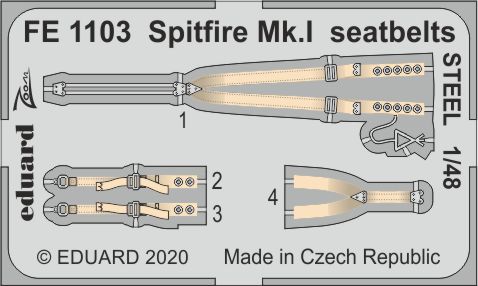 1/48 Spitfire Mk.I seatbelts STEEL (AIRF)