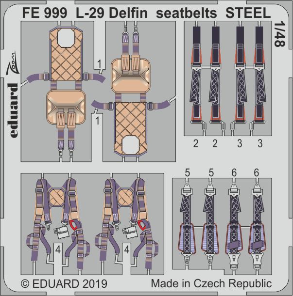 1/48 L-29 Delfin seatbelts STEEL (AMK)