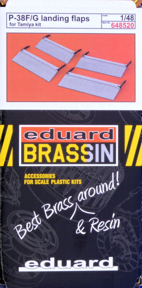 Brassin Resin 1/48 P-38F/ G Landing Flaps - 648520 for Tamiya Kit Brassin Resin 1/48 P-38F/ G Landing Flaps - 648520 for Tamiya Kit