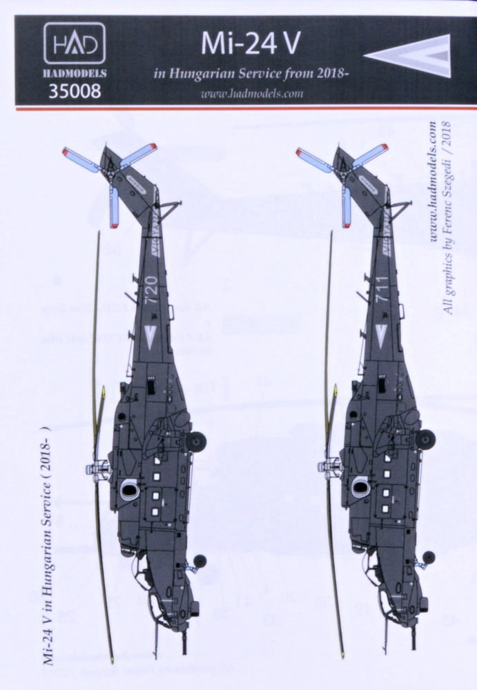 1/35 Mi-24 V in Hungar.Service from 2018 & stencil