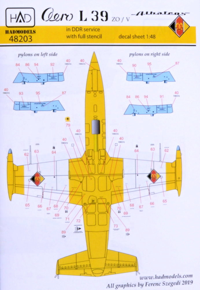 1/48 Decal Aero L-39ZO/V in DDR Service w/ stencil