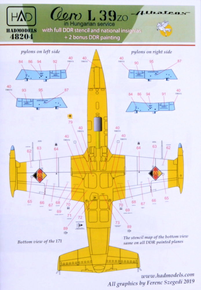 1/48 Decal L-39ZO in DDR/Hungarian Serv. (double)