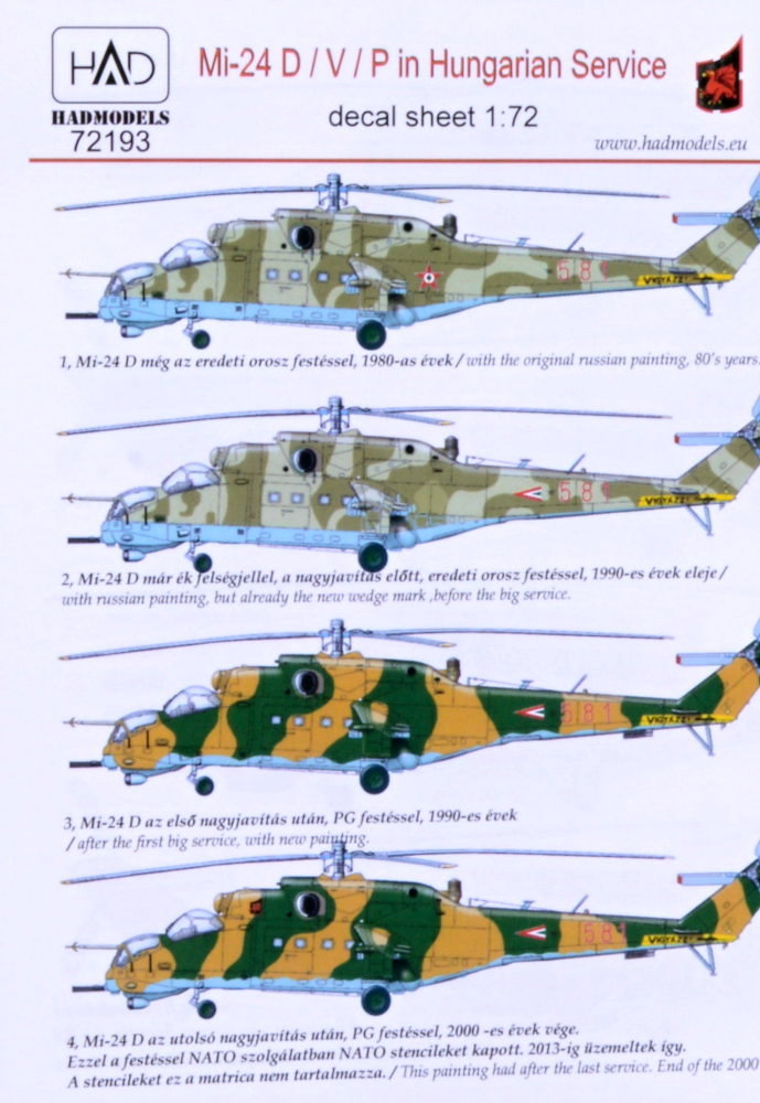 Modelimex Online Shop 1 72 Decal Mi 24 D V P In Hungarian