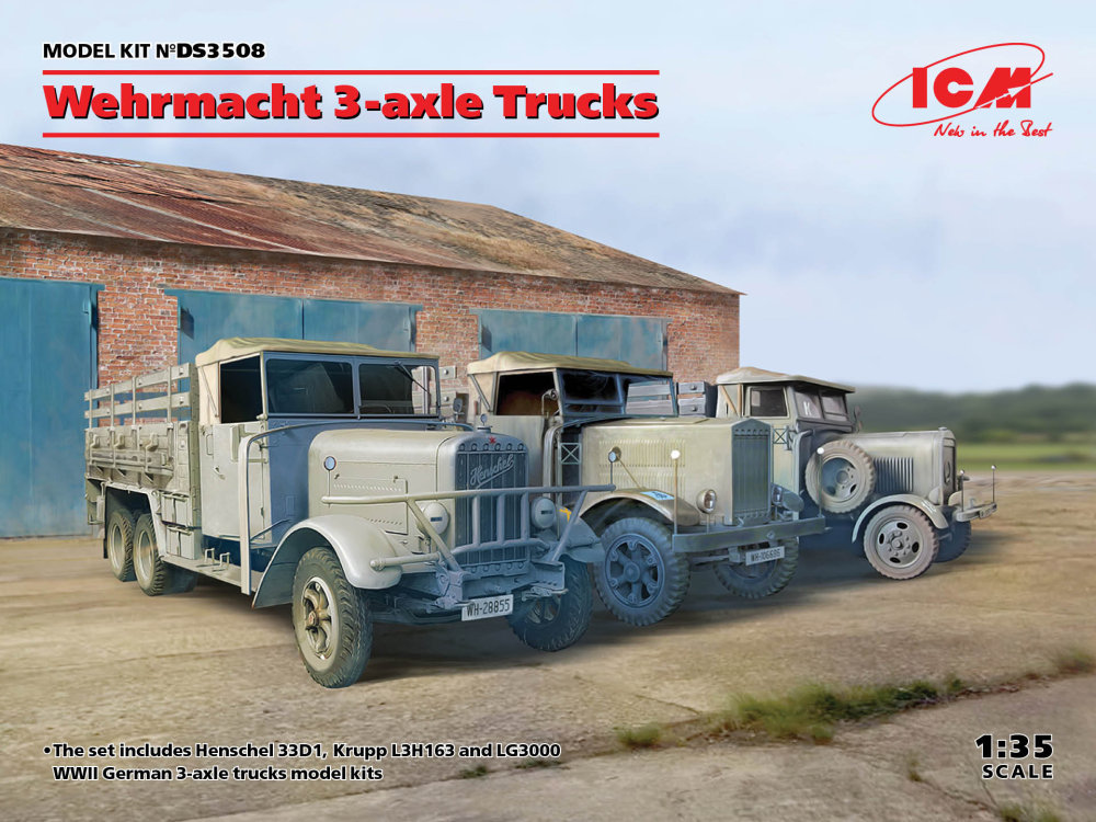 1/35 Wehrmacht 3-axle Trucks DIORAMA SET (3 kits)