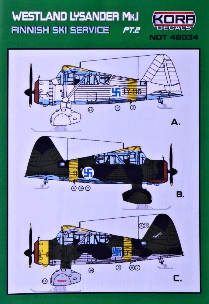 1/48 Decals W.Lysander Mk.I Finnish Service Part 2