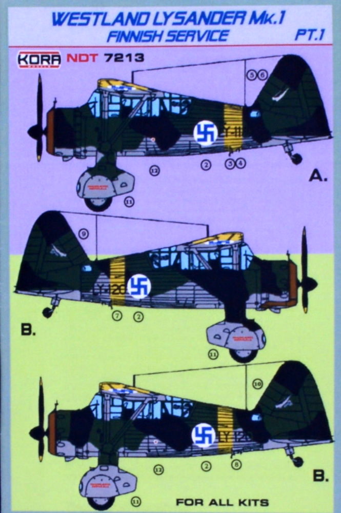 1/72 Decals Westland Lysander Mk.I Finnish Service