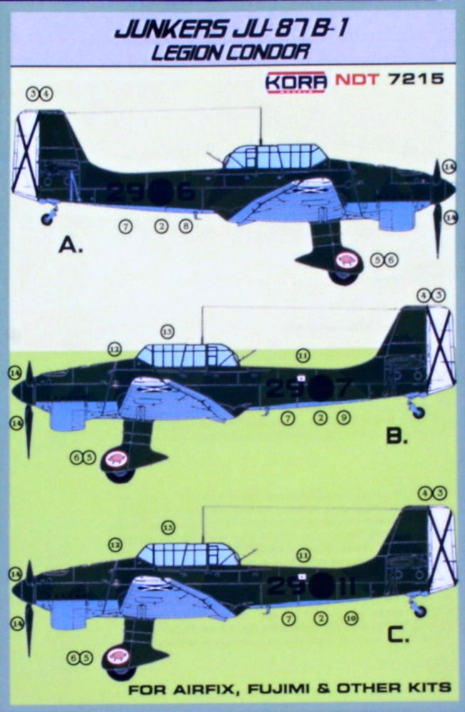 1/72 Decals Junkers Ju-87 B-1 Legion Condor