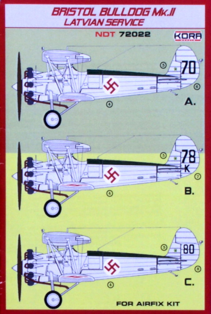 1/72 Decals Bristol Bulldog Mk.II Latvian Service