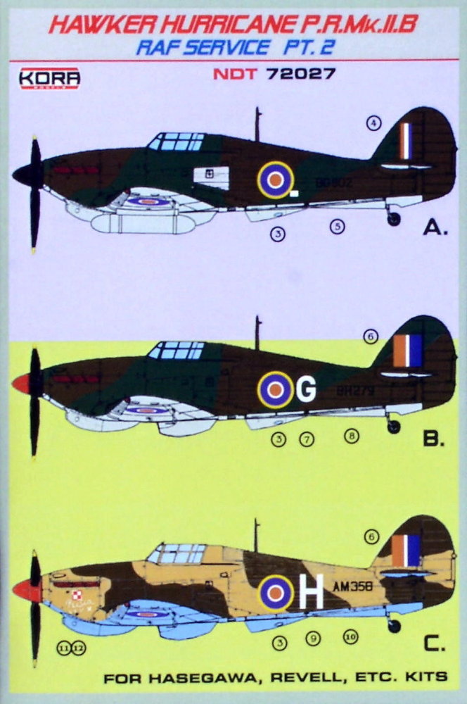 1/72 Decals H.Hurricane PR Mk.IIB (RAF) Part 2