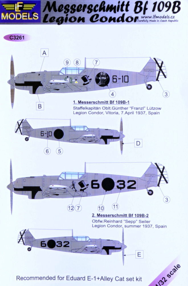 1/32 Decals Bf 109B Legion Condor (EDU)