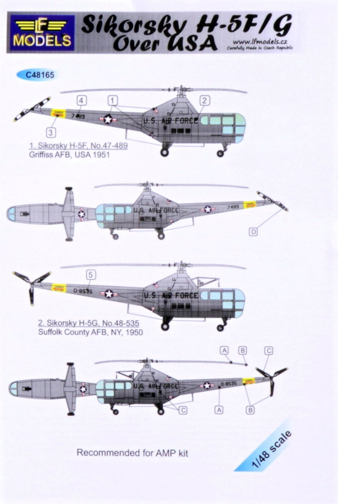 1/48 Decals Sikorsky H-5F/G over USA