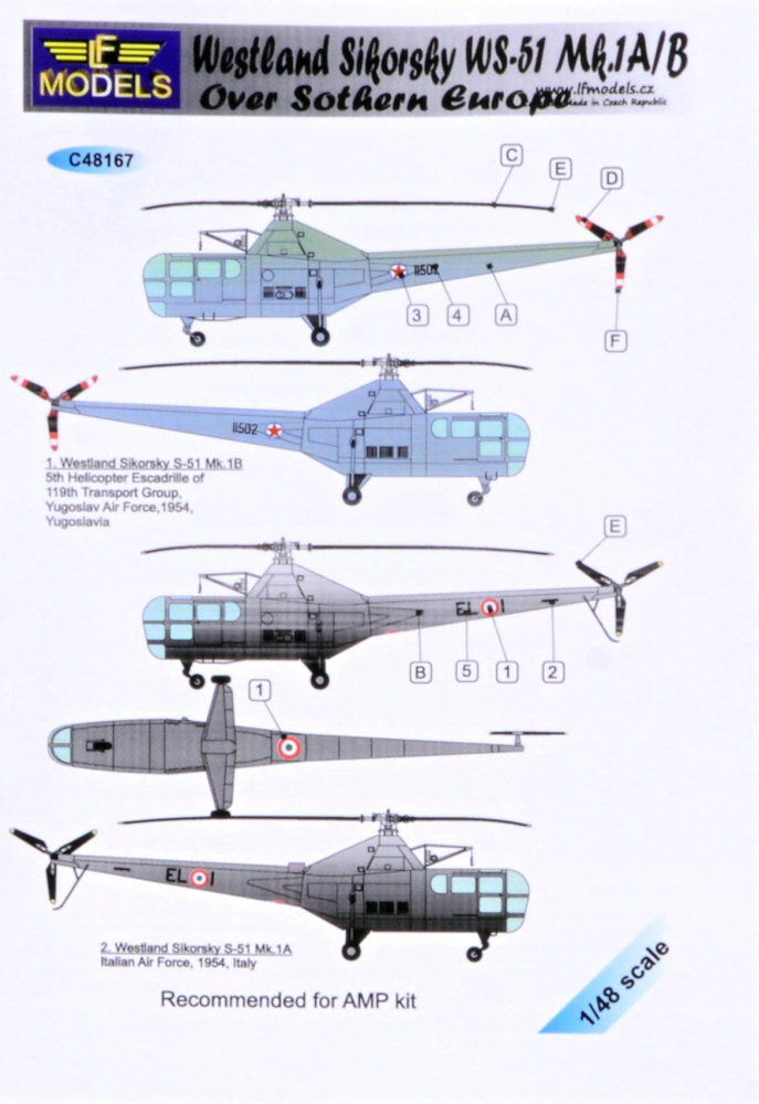 1/48 Decals WS-51 Mk.1A/B over South Europe