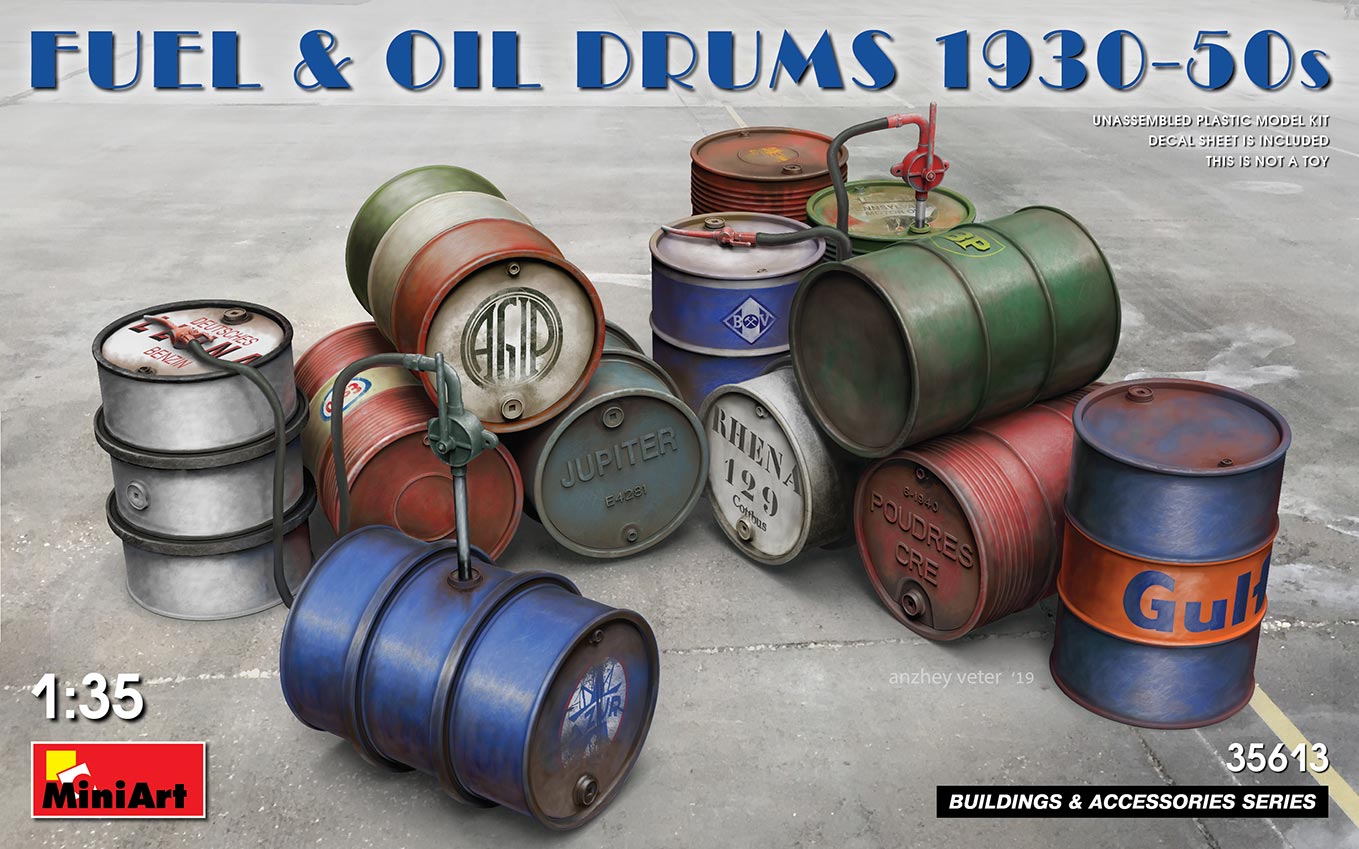 1/35 Fuel & Oil Drums 1930-50s (incl. decals)