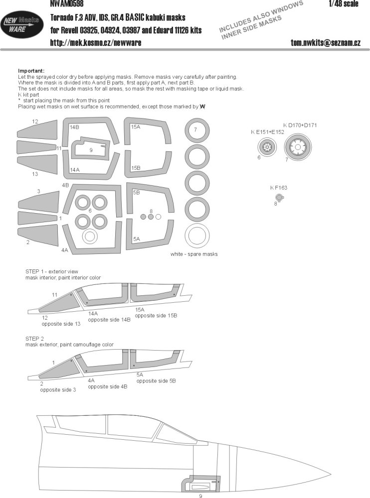 1/48 Mask Tornado F.3 ADV,IDS,GR.4 EXPERT (REV)