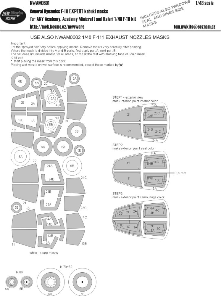 1/48 Mask General Dynamics F-111 EXPERT (ACA/ITA)