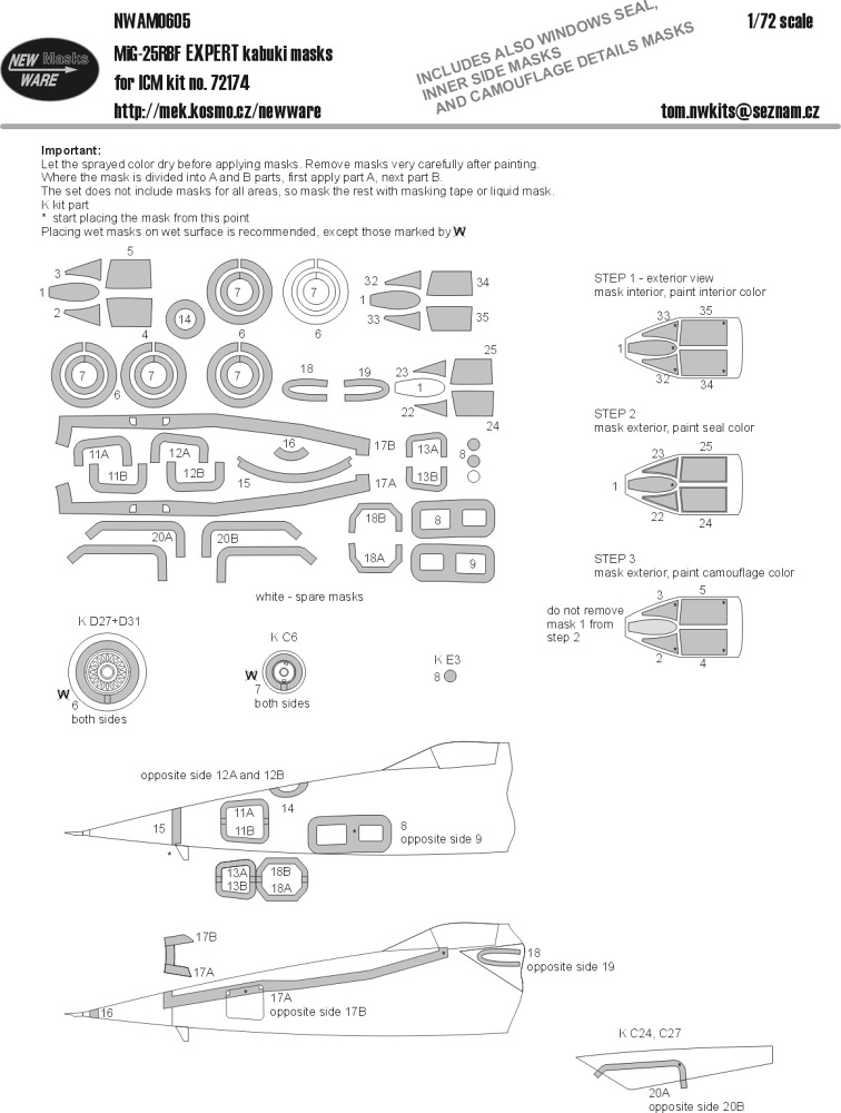 1/72 Mask MiG-25RBF EXPERT (ICM 72174)