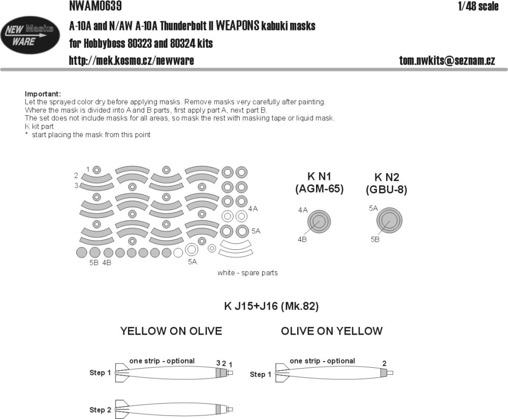 1/48 Mask A-10A, N/AW A-10A Thunderbolt II WEAPONS