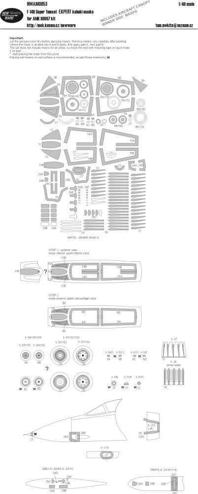 1/48 Mask F-14D Super Tomcat EXPERT (AMK 88007)