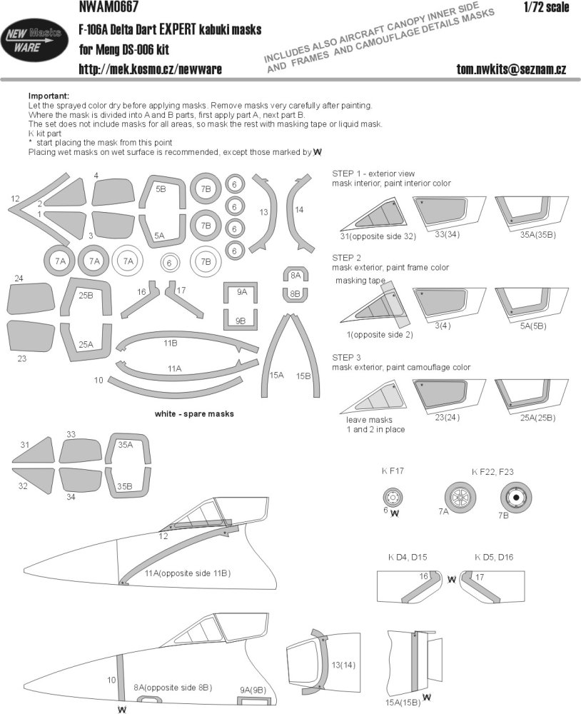 1/72 Mask F-106A Delta Dart EXPERT (MENG DS-006)