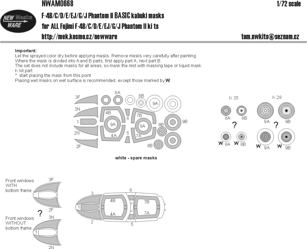 1/72 Mask F-4B/C/D/E/EJ/G/J Phantom II BASIC 