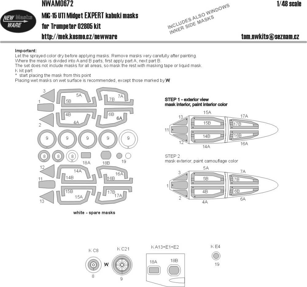 1/48 Mask MiG-15 UTI Midget EXPERT (TRUMP 02805)