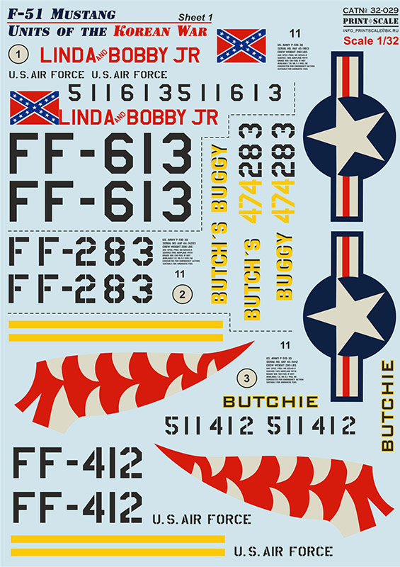 1/32 F-51 Mustang Korean War (wet decals)